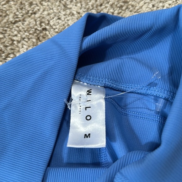 Willo The Label Blue Ribbed Leggings Medium Activewear - Picture 3 of 4